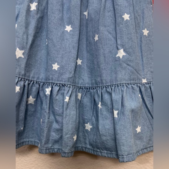 NWT Wonder Nation Toddler Girl Star Ruffled Dress, Size 2T Blue/White - Picture 4 of 5